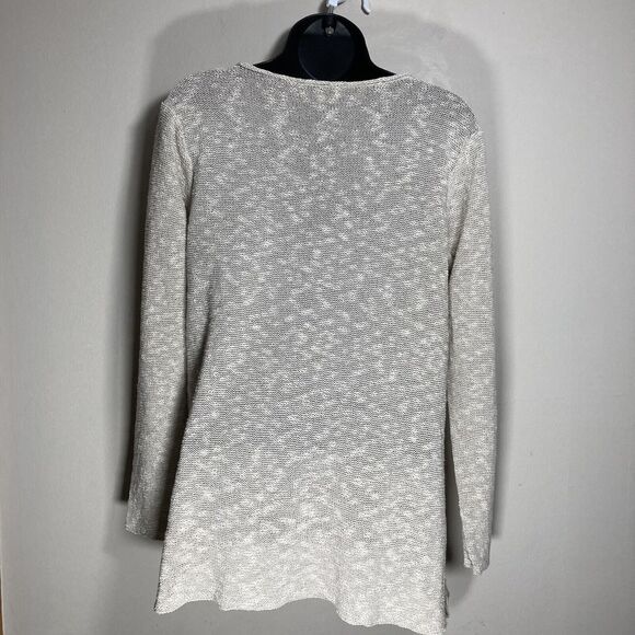 Eileen Fisher Sweater Top Womens S Long Sleeve Linen Cotton Natural Slub Knit - Picture 2 of 12